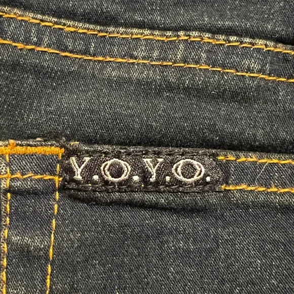 Vintage Y2K Y.O.Y.O. Black Abstract Design Jeans Sz-7 - Picture 10 of 11